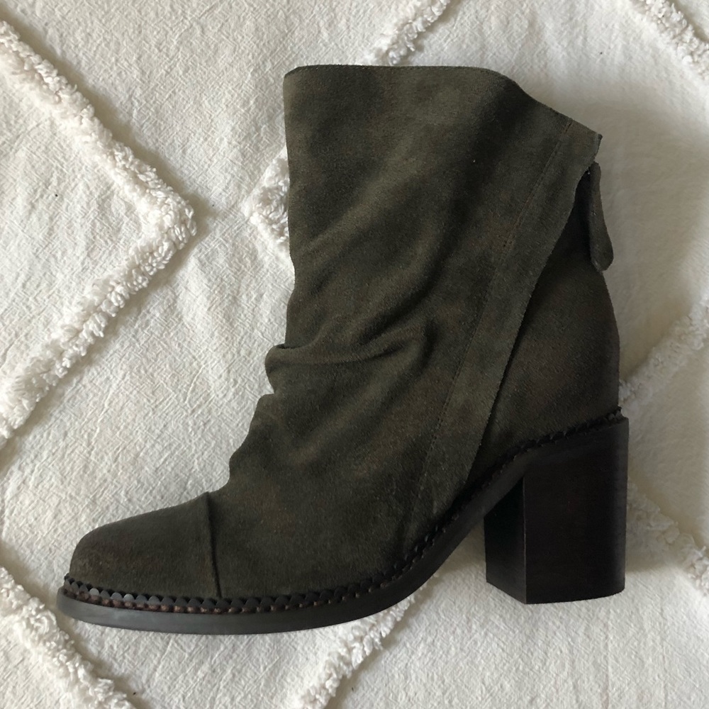 Sbicca Dark Green Distressed Boots Booties